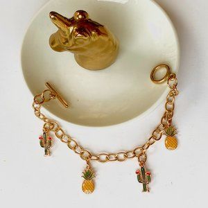 Pineapple and cactus shape women's bracelet